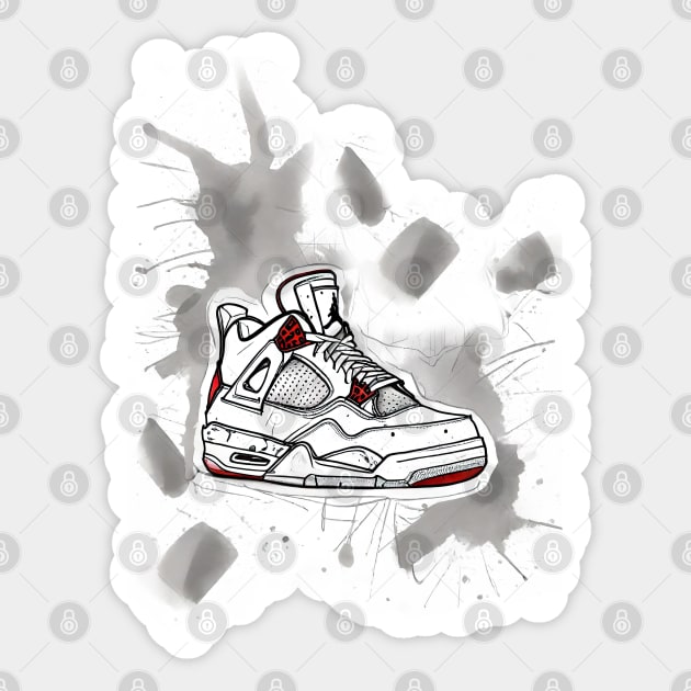 AJ IV - Sketch ! Grey Clouds ! HOT WEAR !!! Sticker by Buff Geeks Art